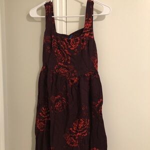Old Navy Red and Black Floral Dress